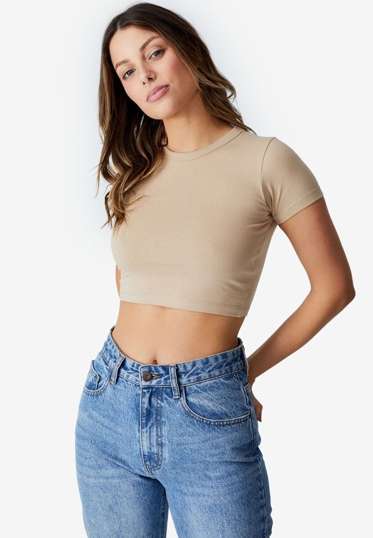 Beige Crop Top