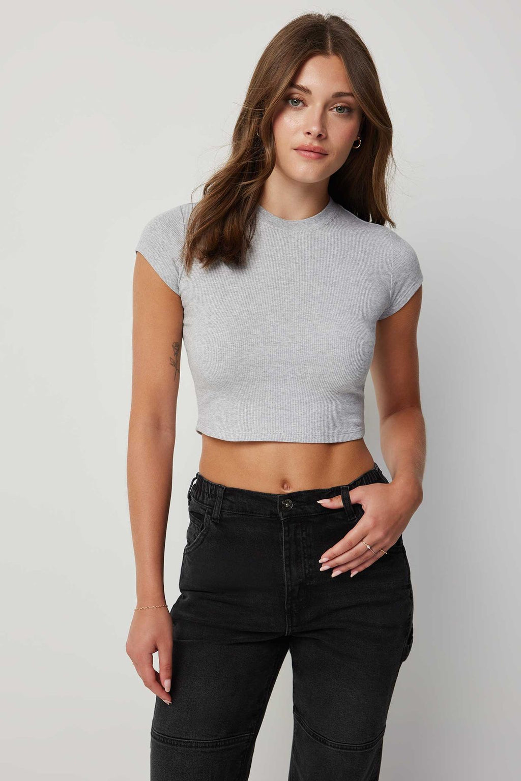 Grey Crop Top