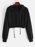 Black Cropped Hoodie
