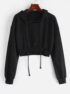 Black Cropped Hoodie