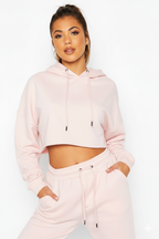 Baby Pink Cropped Hoodie