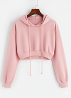 Baby Pink Cropped Hoodie