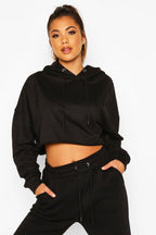 Black Cropped Hoodie